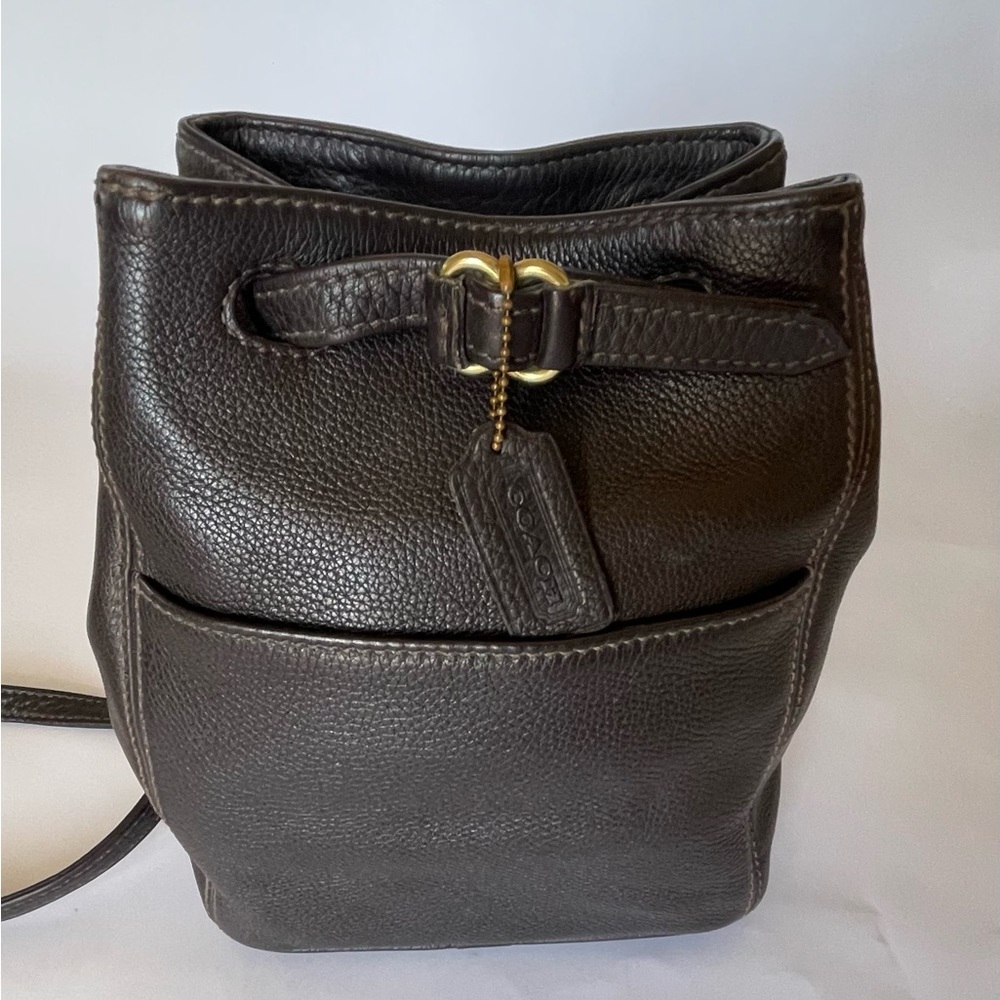 Coach Vintage Sonoma Brown Pebbled Leather Drawstring Bucket Bag #4923